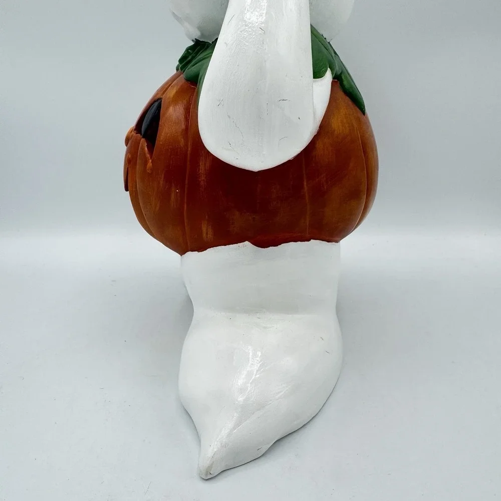 Vintage Ceramic Mold Halloween Ghost Costume Pumpkin Hand Painted 11.5